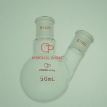 25mL 2 개의 둥근 바닥 플라스크 14/20 센터 조인트 사이드 핸드 블로잉, 50mL