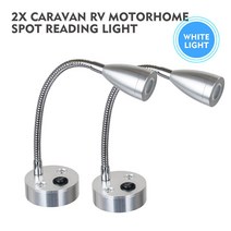 RV 부품 LED 스폿 독서등 ON OFF 스위치 캠핑카 밴 캐러밴 보트 인테리어 화이트 라이트 12V 3W 2 개