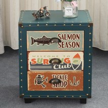 빈티지 가구 카페 유럽 미드센추리모던 앤틱 수납장 레트로 촬영소품 엔틱, 완제품, 04.CS113블루연어