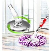 디럭스 회전물걸레청소기 물청소 통돌이물걸레, 고급형 회전밀대 세트(걸레_보라색)