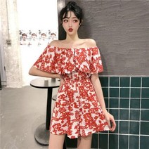 오프숄더 봄 팔뚝커버 벌룬 루즈핏 퍼프소매 점프수트 치마바