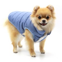 강아지 패딩 조끼 도기 패딩, 스카이블루