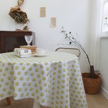 [H] 스마일 방수식탁보 2color 감성 캠핑 방수식탁보 파티테이블보, 스마일그레이8인 150*360 4마