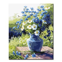 DIY캔버스페인팅 명화그리기 액자 그림 세트 유화 - 정물 40x50, S59_데이지화병