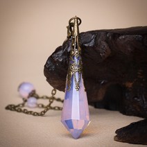 수맥 찾기 탐지기 다우징 찾는법 팬듈럼 펜던트 파워스톤 크리스탈 원석 펜듈럼, 1개, O.핑크 오팔 브론즈