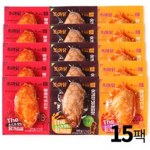 조아닭 THE 소스가 맛있는 닭가슴살 3종 혼합 100g 15팩(숫불양념갈비맛5팩 매콤떡볶이맛5팩 양념치킨맛5팩)