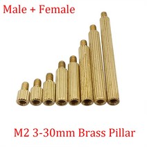 10개 세트 M2 3-30mm 황동 원형 널 수컷 암수 스탠드 오프 스터드 보드 나사산 기둥 PCB 메인 스페이서 볼트 나사 너트, [05] 8mm