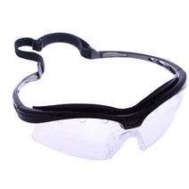 Python Racquetball M3 라켓볼 스쿼시 피클볼 안경 (아이가드) (블랙 및 투명 프레임) (블랙) 668SA3, Clear