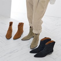 브이와이 여자 세무 FW 레더 카우보이 부츠