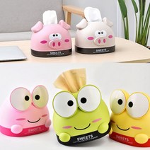 라이프리듬 캐릭터 인테리어 휴지케이스 롤휴지형 냅킨 휴지형, 개구리 휴지케이스 냅킨형 옐로우
