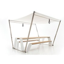 야외 고급 테이블 세트 테이블과 의자 조합 빌라 안뜰 정원 티크 식탁 호텔 레저 가구, 23.텐트 더블 사이드 체어 18m 알루미늄 합금