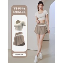 여성트레이닝복세트 요가 의류 여성 여름 전문가 훈련 모닝 런 스피드 드라이 대형 크기 피트니스 슈트 스포츠 짧은 슬리브 탑