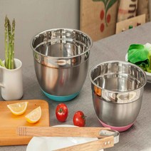 퓨어하트 딥 실리콘바닥 믹싱볼 2종 3종 대중소 스텐 +대용량 커버 증정