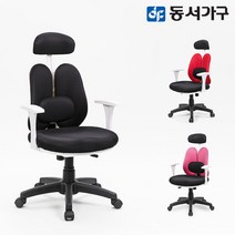동서가구 WHITE 듀얼 골드 사무실 사무용 회의실 요추 체어 의자 DFAC4347, 검정