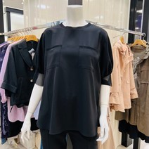 [요하넥스] D2B5BQ93-1 메쉬배색 라운드넥 반팔블라우스