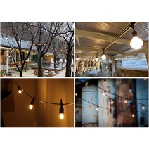 LED 파티라이트 파티조명 화이트 야외조명 야외 전구 줄조명 스트링라이트 캠핑전구 5구 10구 15구, 15M 15구 12W 전구색