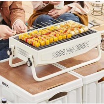 야외용 이동식 그릴 불판 화로대 숯불 캠핑 야외 펜션, 화이트 3~10인용