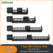어닝레일 CNC 선형 레일 가이드 스테이지 T 형 미니 스테퍼 모터 액추에이터 50-300mm 스트로크 슬라이딩, 01 1mm Pitch_03 150mm