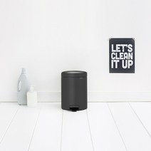 brabantia Brabantia 발로 작동하는 가벼운 럭셔리 5L 쓰레기통 뚜껑이 있는 현대적인 간단한 소형 가정용 쓰레기통, 5L 미네랄 인피니티 애쉬