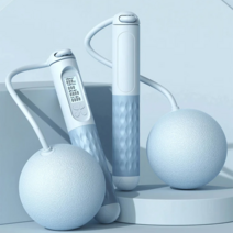 스마트 무선 줄넘기 디지털 줄넘기 노라인 실내 무선 무소음 다이어트 카운터줄넘기, 그린-큰 볼