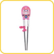 (에디슨 젓가락 모음) 뽀로로 패티 폴리 엠버 타요 에디슨 젓가락 케이스 세트 아기 유아 어린이 1 2단계 교정 어린이집 수저세트, B-4)엠버에디슨젓가락스텐1단계8234