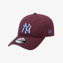 [국내정식매장] 뉴에라 모자 남여공용 MLB 더블 로고 뉴욕 양키스 언스트럭쳐 볼캡 마룬 13338504