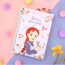 빨강머리앤 필기노트 스케쥴정리 연습장 줄눈금노트 라인 그리드속지 다이어리, 꽃의정원