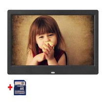 디지털액자 10.1 인치 hd 사진 프레임 1024x600 hd 초박형 led 전자, au 플러그, 블랙 32GB