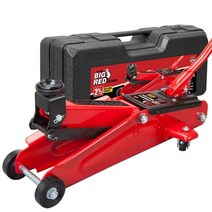 BIG RED TAM820014S Torin 유압 트롤리 서비스/플로어 잭 블로우 몰드 휴대용 보관 케이스 포함 1.5톤(3000파운드) 용량 레드, 2.5 Ton with Storage Case