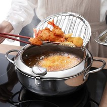 까사니 스텐 인덕션 프라이어팟 오일포트 온도계 튀김냄비, 단품, 3.3L / 24cm
