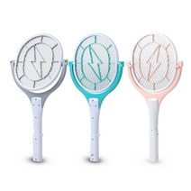 전기모기채 대형 90도 회전 특허 전기파리채 건전지/USB충전식/LED 안전한 2중 버튼 KC인증 완료! (신형 모델), 민트(건전지AA)