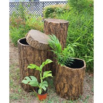 FRP 통나무 기둥 3종 방수 화분 화단 정원 마당 테라스 꾸미기 용품