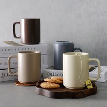 엘크 무광 도자기 머그컵 400ml 4color 택1p, 베이지