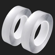 (2개) 투명 실리콘테이프 3cmx10m 단면 주방 화장실 틈새차단 미풍 매트 만능 보수, 2개