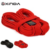 XIND 전문 암벽 등반 로프 야외 하이킹 Corda 8mm 직경 고강도 정역학 안전 로프 화재 구조 낙하산, 레드 -10 미터