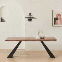 포엠 6인용 자바월넛 우드슬랩 통원목 식탁 테이블 1800, 테이블 단품