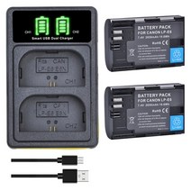 카메라 배터리 2650mah lp e6 lp e6n 캐논 eos 6d 7d 5d 마크 ii iii iv 5d 60d 60da 70d 80d 90d 5ds r5 r6 xc10, 배터리 2개 충전기 1개