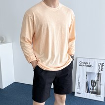데일트 남자 여름 오버핏 린넨 얇은 긴팔티