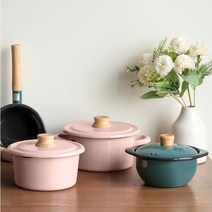 후지호로 모던 법랑 편수 밀크팬 뚝배기 양수 냄비 가스렌지 인덕션 하이라이트, 편수16cm(핑크)