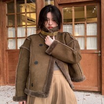 어썸클로젯 벨루 하이넥 벨티드 무스탕
