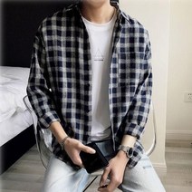 남성 학생 캐주얼 체크 기본남방 와이셔츠 데일리룩