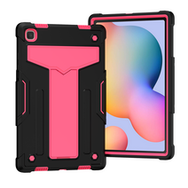 하이브리드 견고한 태블릿 스탠드 쉘 커버 Funda 탭 A7 10.4 T500 T505 2020 10.1 2019 T515 T510 커버, Black+Rose