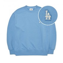 MLB 베이직 스몰로고 오버핏 맨투맨 LA (L.Blue)