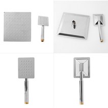 사각 해바라기형 + 기본형 샤워기헤드 2종세트 샤워기 샤워헤드 스테인리스 360도 회전, 1개