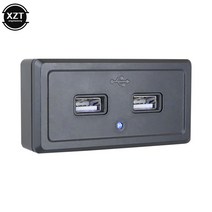 캠핑카 개조 충전기 DC5V/3.1A 12V 듀얼 USB 포트 소켓 액세서리 RV 모터홈 캐러밴 버스 마린, [03] blue