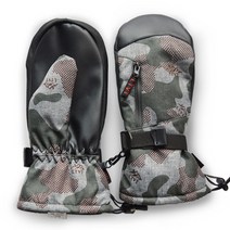 위스트 핫팩 카드보관 스키장갑 보드장갑 완벽방수 스노우보드장갑 스마트폰터치 벙어리장갑, 카모