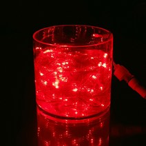 탄탄 LED 100구 DC24V 연결 크리스마스 트리전구 (전원잭 옵션에서 필수구매), 투명전선-적색