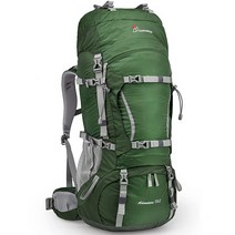 MOUNTAINTOP 70L 내부 프레임 하이킹 백팩 남성 및 여성용 레인 커버 포함, 1-dark Green
