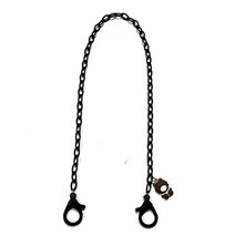 안경보관함 안경흘러내림방지 안경케이스 안경걸이 안경거치대 어린이 얼굴 마스크 체인 아크릴 귀여운 동물 펜던트 안경 홀더 스트랩 선글라스 끈 분실 방지 코드, 3.Black Chain