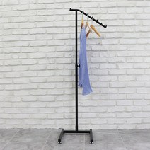 지엔디스플레이 철제 드레스룸행거 원룸 옷방 틈새 보조 폴행거 스탠드옷걸이, 1) 코끼리코 기본 블랙